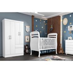 Imagem de Guarda Roupa 4 Portas Oregon C- E 2 Gavetas Branco-neve - Tcil Móveis