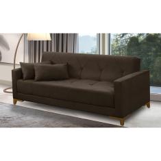 Imagem de Sofá Cama 3 lugares 2,00m Aurora Suede Marrom Adonai Estofados