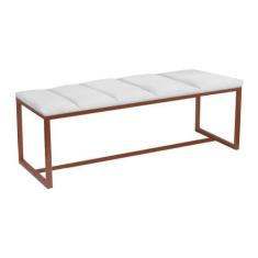 Imagem de Calçadeira Industrial Carla 100cm Solteiro Quarto Box Cama Ferro Bronz