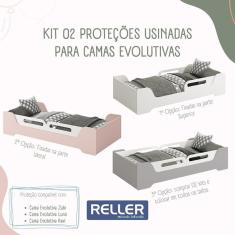 Imagem de Cama Evolutiva 2 em 1 Zaki com Proteção Lateral Usinada - Reller Móveis Branco Fosco