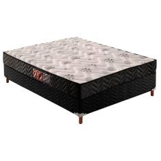 Imagem de Cama Box Casal: Colchão Espuma Paropas D45 Pasquale + Base Crc Suede Black(138X188)