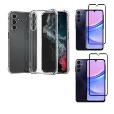 Imagem de Capa Capinha Case + 2 Peliculas vidro 3D Samsung Galaxy A15 - KRAMAC