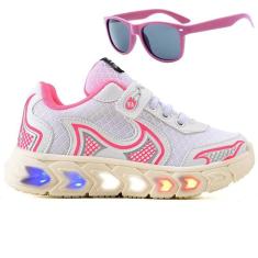 Imagem de Tenis Infantil De Led Casual Jogger Meninas Escolar Basico + Oculos-Feminino
