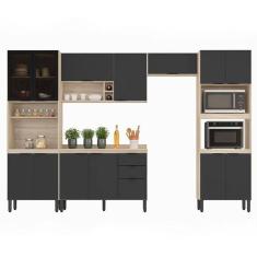 Imagem de Cozinha Modulada Composição 1 Firenze 5 Peças Avena Grafito - Demóbile Avena Grafito