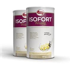 Imagem de Kit 2 Whey Protein Isolado Isofort Beauty Vitafor 450g Baunilha