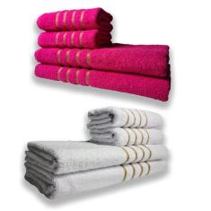 Imagem de 2 Jogos De 4 Toalhas 4 Banho 4 Rosto Montreal 100% Algod?o Rs+br