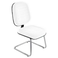Imagem de Cadeira Diretor Para Escritório Cromada Linha Blenda Branco