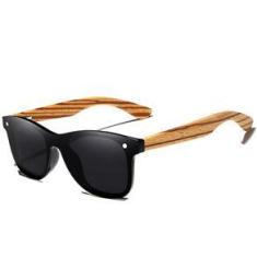 Imagem de Óculos de Sol Kingseven Retro Hastes de Madeira Lente Plana Estilo Square Nova Moda com Proteção Uv400 Polarizado