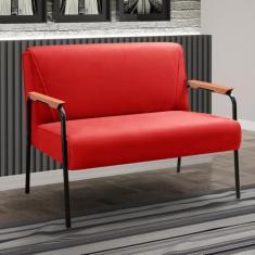 Imagem de Namoradeira Decorativa Braços Fixo Jade Vermelho