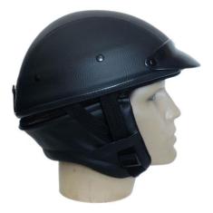 Imagem de Capacete Coquinho Couro Preto Scooter Elétrica Moto ccc003 - M.F. CAPA