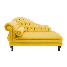 Imagem de Recamier Sofá Direito Larissa 150cm Sala Suede Amarelo - Incasa Decor