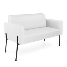 Imagem de Sofá Namoradeira 2 Lugares Pé De Ferro Preto Marisa Corino D03 - D`rossi Cor Branco