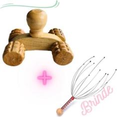 Imagem de Kit-Massageador Madeira Relaxante 04 Rodas   - Home Goods
