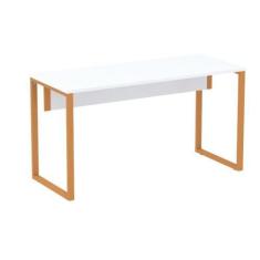 Imagem de Mesa Escritório P25 TUB Pandin 120 cm (larg) Tampo MDP Branco Pé Aço T