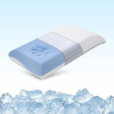 Imagem de Travesseiros de espuma de memória, travesseiro refrescante para alívio da dor no pescoço, travesseiro de cama para dorminhocos laterais, costas e estômago, travesseiro ergonômico com capa reversível