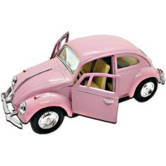 Imagem de Miniatura Coleção Fusca Rosa 1967  Clássico Escala 1/32 - Kinsmart
