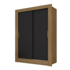 Imagem de Guarda Roupa 2 Portas De Correr Betina Boreal/Preto - Móveis Arapongas