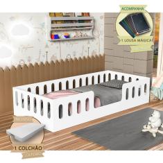 Imagem de Cama Helo Solteiro Com Colchão Branca Incluso Lousa Mágica Branco