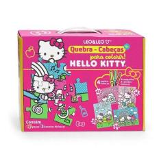 Imagem de Quebra-Cabeca 4 Em 1 Para Colorir Hello Kitty - Kit C/ 72 Pecas E 3 Hi