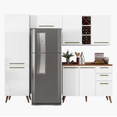 Imagem de Armário De Cozinha 7 Portas 3 Gavetas Branco/Nature