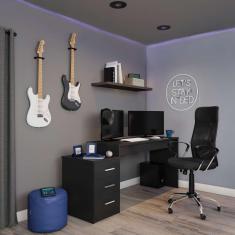 Imagem de Cadeira de Escritório Diretor Giratória Fitgerald ii com Braços Preta