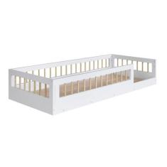 Imagem de Cama Infantil Montessoriana Solteiro Completa Móveis Affetto Branco