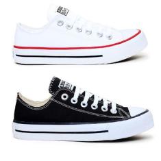 Imagem de Kit de 2 Pares de Tênis Unissex Kalum Authentic Star, Preto, Branco, 3