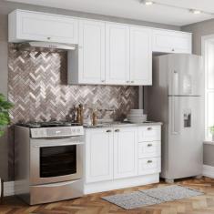 Imagem de Cozinha Completa Americana 7 Portas 3 Gavetas 100% Mdf Branco - Henn