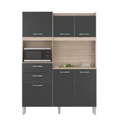 Imagem de Kit Cozinha Harmonia Avena / Grafito - Demóbile