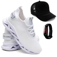 Imagem de Kit Tênis Masculino Academia e Corrida + Boné + Digital - Lorenzzo Lop