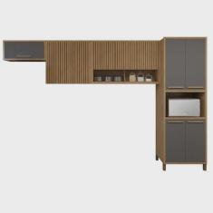 Imagem de Cozinha Completa Torino com Paneleiro e 3 Armáreos Aéreos