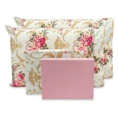 Imagem de Jogo Lençol King 4 pçs Estampado Percal 180 fios 80% Algodão - BEM ME 