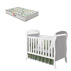 Imagem de Berço Americano Danny Branco Brilho Com Colchão Gazin - Reller