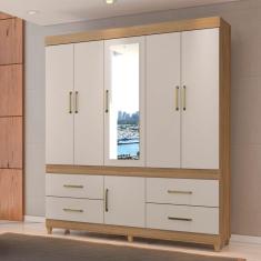 Imagem de Guarda Roupa Casal 6 Portas 64720 Amêndoa Off White