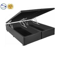 Imagem de Base Box Blindado Queen Bipartido Acolchoes Sintético Cinza 40X158x198