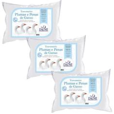 Imagem de Kit de 3 Travesseiros Alto Padrão Plumas e Penas - Daune