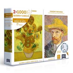 Imagem de Conjunto 2 Quebra Cabeças Van Gogh Autoretrato E Girassóis - Toyster