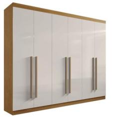 Imagem de Guarda Roupa Casal 6 Portas 6 Gavetas - Da Vinci Plus-Cinamomo/Off Whi