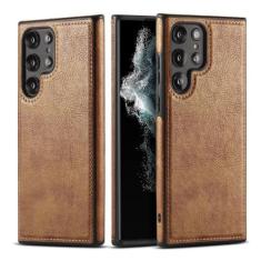 Imagem de Capa de couro PU moderna para Samsung Galaxy S23 Ultra Capa de telefone comercial para Samsung S22 capa de silicone à prova de choque com sensação de pele, T2, para Samsung S23Ultra