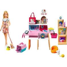 Imagem de Boneca Articulada - Barbie Pets - Loja De Pet Shop - 25 Peças - Mattel