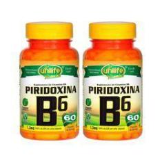 Imagem de Vitamina B6 Piridoxina 60 Cápsulas 500mg Unilife Kit 2 Unidades