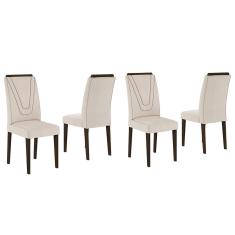Imagem de Conjunto 4 Cadeiras Lima Imbuia/ Bege - Móveis Arapongas