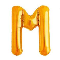 Imagem de Balão Metalizado Letra M Dourado 70cm