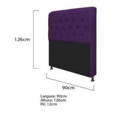Imagem de Kit Cabeceira Lady e Recamier Félix 90 cm Solteiro Suede Roxo - Doce Sonho Móveis