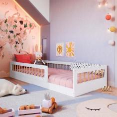 Imagem de Cama Infantil Montessoriana Branca 84X195cm Jarne Móveis - Completa Mó