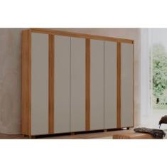 Imagem de Guarda Roupa Casal 6 Portas e 6 Gavetas c/ Pés Apolo Naturale/Off White - Rufato
