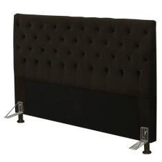Imagem de Cabeceira Cama Box Casal Queen 160cm Cristal Suede Chocolate - JS Móveis