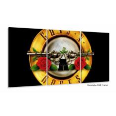 Imagem de Quadro Decorativo Banda Guns N Roses 120x60 3 peças sala