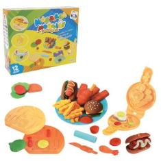 Imagem de Massinha De Modelar Hamburgueria Com 4 Potes 12 Pçs Pica Pau