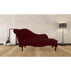 Imagem de Recamier Divã Namoradeira Lado Direito 2 Lugares Suede bordô